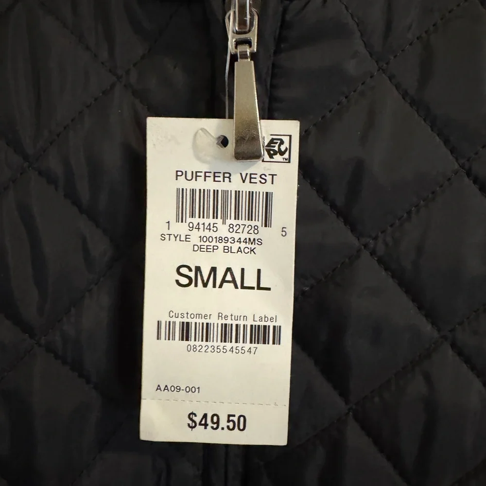 Karen Scott Quilted Black Vest with High Collar - Picture 3 of 3